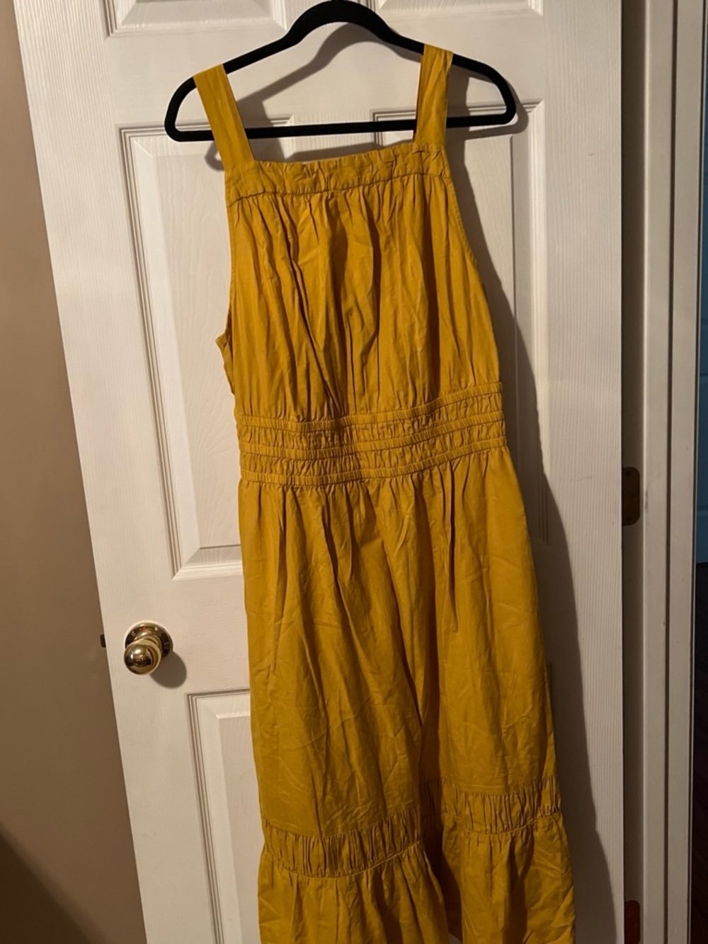 Time and Tru Mustard Sundress with Smocked Waist